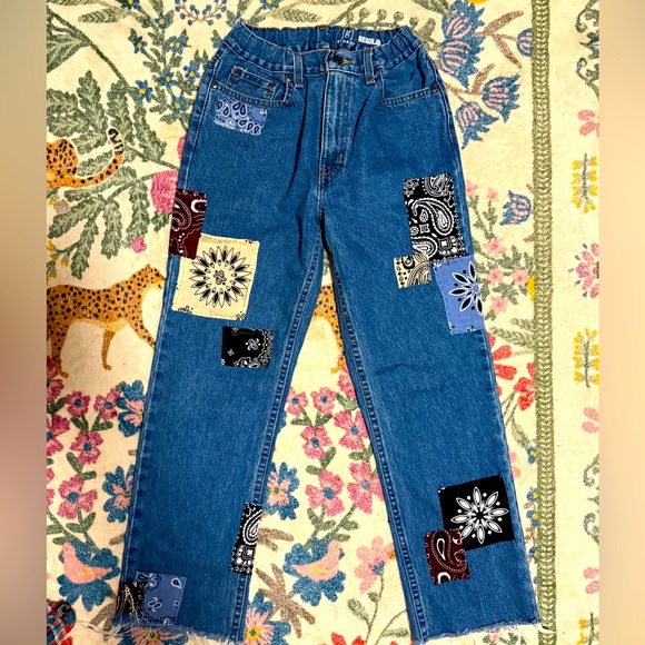 George Multicolor Patchwork Straight Leg Pants - Picture 1 of 1